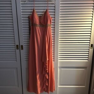 Mother of the Bride or bridesmaid evening peach dress